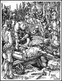 Pasja wg Albrechta Dürera. Przybicie do krzyża