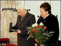 prezydent Ryszard Kaczorowski z małżonką